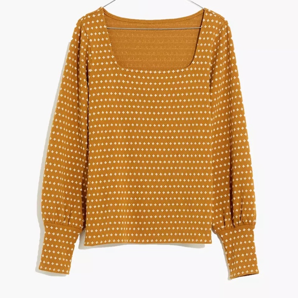 NWT Madewell Floral Jacquard Square Neck Top